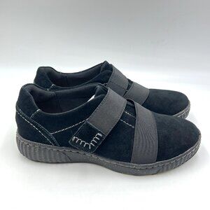 Clarks‎ Womens Size 6 Caroline Holly Black Suede Leather Comfort Shoes Loafers
